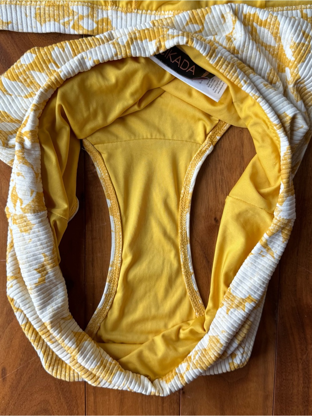 Yellow Ribbed Two-Piece Swim Set - Picture 4 of 4